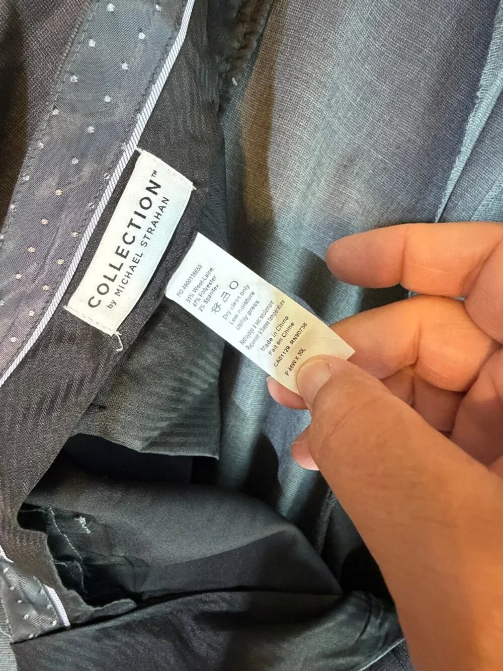 Michael Strahan Collection Charcoal Gray Men's Dress Pants 46X30